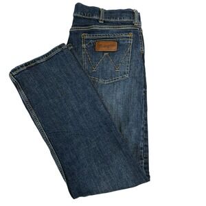 Wrangler Retro Slim Boot Cut Jeans Mens 36x32 Dark Wash Denim (iFits 36x31)